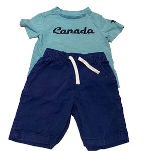 4/$20 Boys 3T 3yr Summer Outfit Shorts Top Tee Shirt Set Canada 🛑